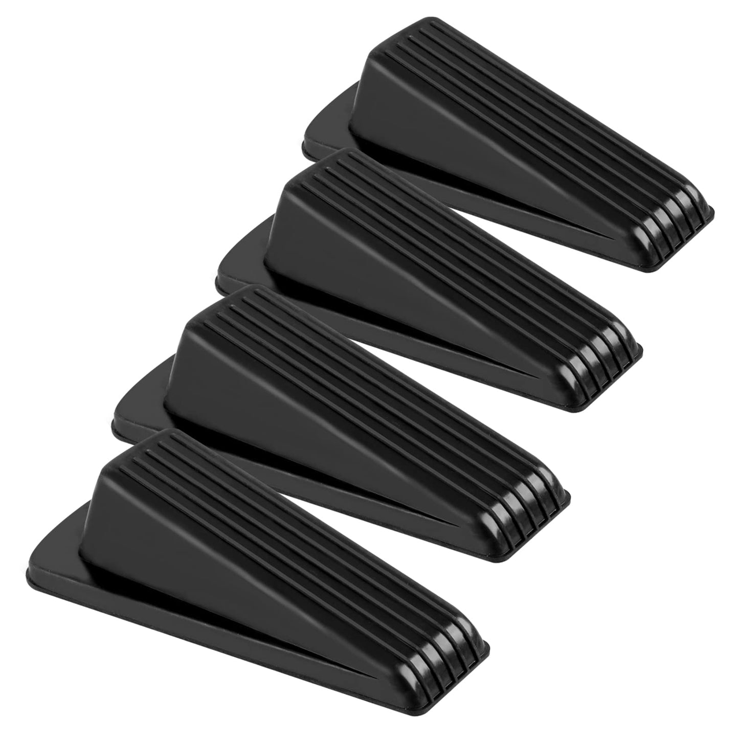 4 Pack Door Stoppers for Bottom of Door, Rubber Door Stopper Wedge, Sturdy Stackable Door Stops for Floor