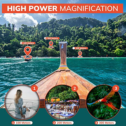 Roxant Mini Monocular Telescope - High Definition Ultra Light Pocket Telescopes - Includes Compact Monoculars, Neck Strap & Cleaning Cloth, Monoculars for Adults, High Powered Handheld Telescope