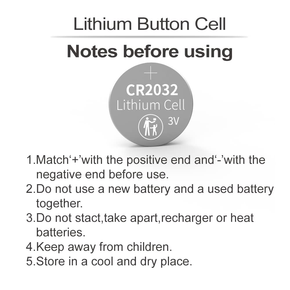40 Pack CR2032 Batteries, 3V Lithium Coin Battery for Small Electronic Devices, 5 Year Shelf Life