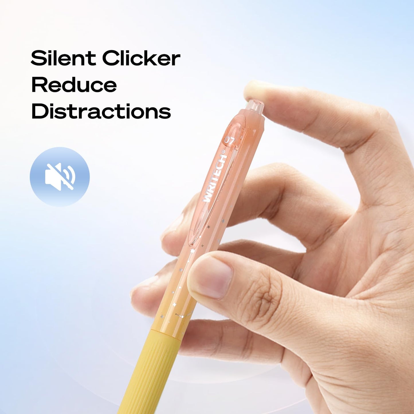 WRITECH Gel Pens Fine Point: 0.7mm Black Ink Retractable 6ct Smooth Writing with Aesthetic Gradient Color Barrel for Journaling Note Taking Silent Click No Smear Nebula Pen Set