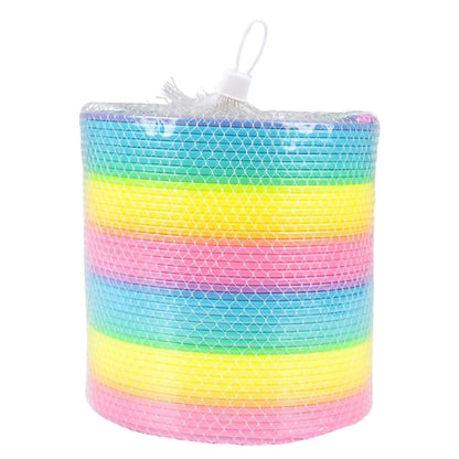The Dreidel Company Jumbo Rainbow Plastic Coil Spring, Party Favor for Kids, Individually Wrapped, 7" (175mm) Spring (Single)