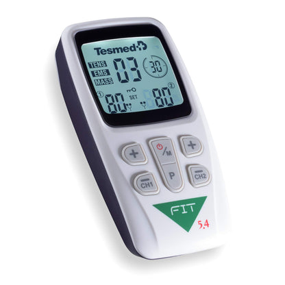 TESMED Fit 5.4: TENS Unit, EMS Muscle Stimulator & Muscle Massager (3-in-1), 22 Programs, 6 Customizable, Ideal for Pain Relief and Muscle Stimulation, 4 Electrodes
