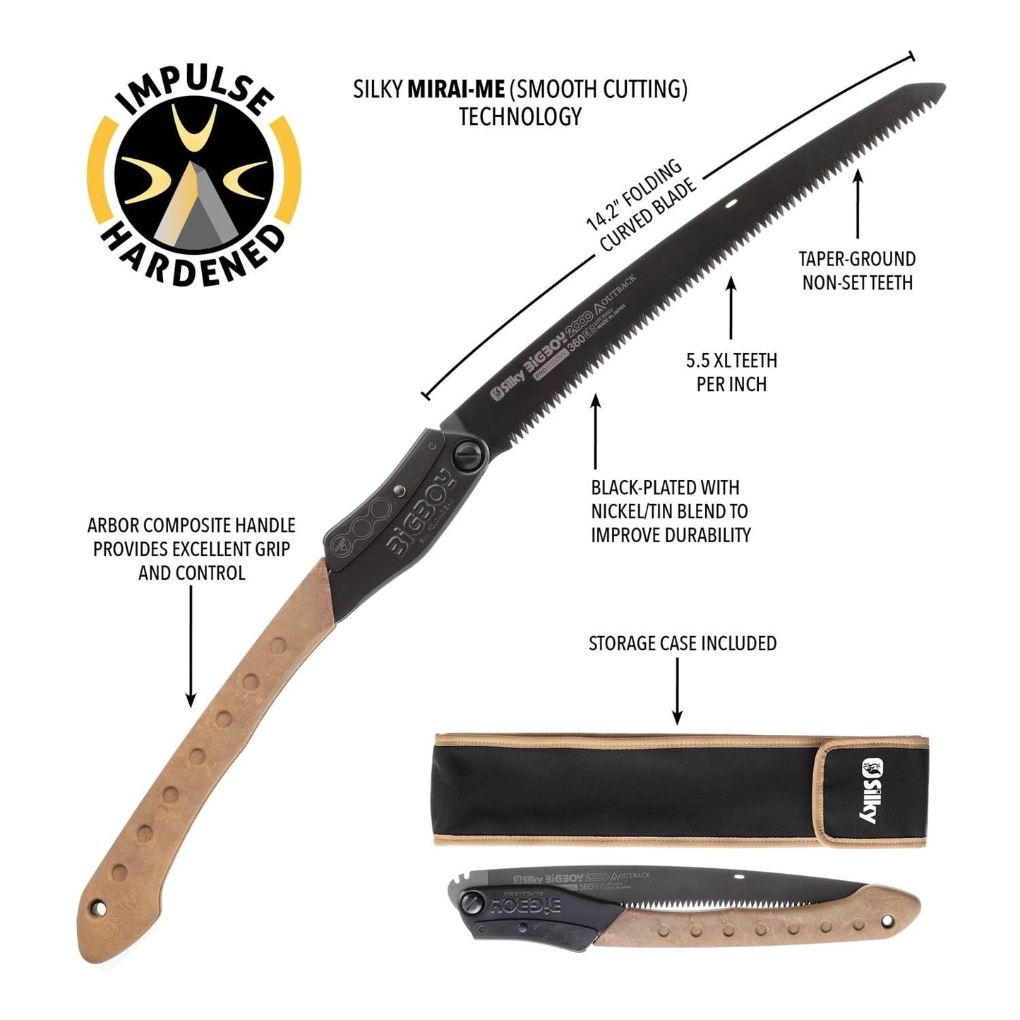 Silky Professional Bigboy 2000 Folding Saw 360mm XL Teeth Outback Edition (754-36)