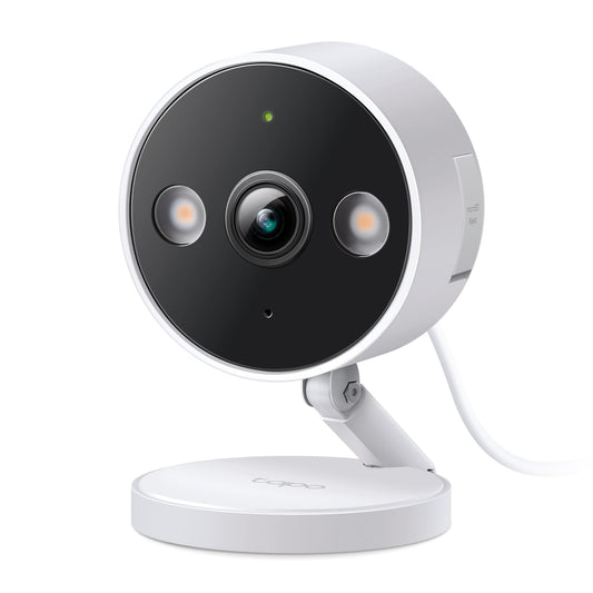 Tapo by TP-Link 2K QHD Security Camera Indoor/Outdoor, 2024 PCMag Editor's Choice, Color Night Vision, Free Person/Pet/Vehicle Detection, Baby Monitor, Local/Cloud Storage, IP66, Dual-Spotlight(C120)
