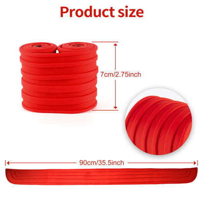 SINGARO Car Rear Bumper Protector, 35.5inch x2.75inch Car/SUV Universal Rubber Anti-Scratch Trunk Exterior Accessories（Red）