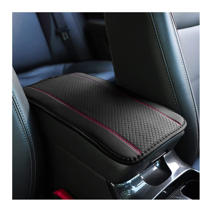 Ziciner Car Center Console Armrest Pad, PU Leather Waterproof Auto Armrest Seat Box Cover Protector, Universal 12.59x 7.24 Inch Vehicles Interior Accessories for Most Car SUV (Black & Pink)