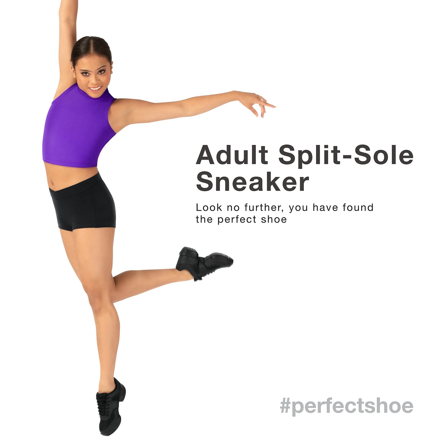 Theatricals Adult Split-Sole Jazz Sneaker Black 08.0 T8000