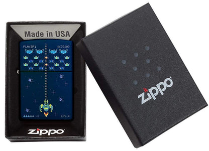 Zippo Pixel Game Design Navy Matte Pocket Lighter