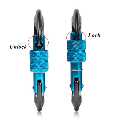 STURME Carabiner Clip 12KN Aluminium Wiregate Lightweight Heavy Duty Large Strong Durable D-Ring Hooks Spring Snap Link Keychain Clips Set for Hammock Improved Design for 2024 (Black)