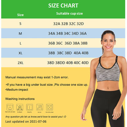 YEYELE Medium Support and Removable Pad Tank Top Racerback Post Surgery Sports Bras for Women Gray