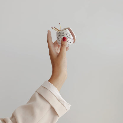 Ceramic Match Holders with Striker - Set of 2 - Decorative Modern Home Decor Gifts - Mantel Decorations - Matches NOT included