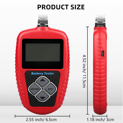 ANCEL BA101 Car Battery Tester, 12V Digital Automotive Alternator Meter Diagnostic Tool,100-2000 CCA Load Capacity, Charging & Cranking Analyzer for Truck, Boat, RV, Marine Vehicle, and More