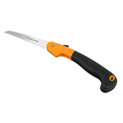 Fiskars Folding Hand Saw, 7" Pruning Saw with Power Tooth Blade with Triple Ground Teeth that Powers Through Wood Faster, Soft Grip Handle