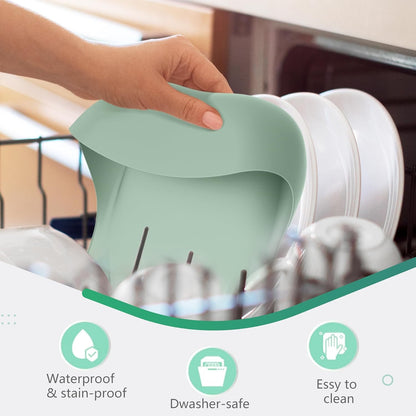 Cuddle Campus Set of 3 Silicone Bibs for Babies & Toddlers,Soft Adjustable Bibs with Pocket Food Catcher for Baby Girl,Boy(Set 1)