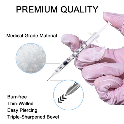 U-100 Syringes with Needle - 30G 5/16" (8mm) 1ml/cc Disposable Syringe, Individual Wrapped, 30PACK