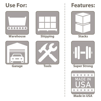 Buckhorn SW4815080201000 Plastic Straight Wall Storage Container Tote, (48-Inch x 15-Inch x 7-1/2-Inch), Light Gray