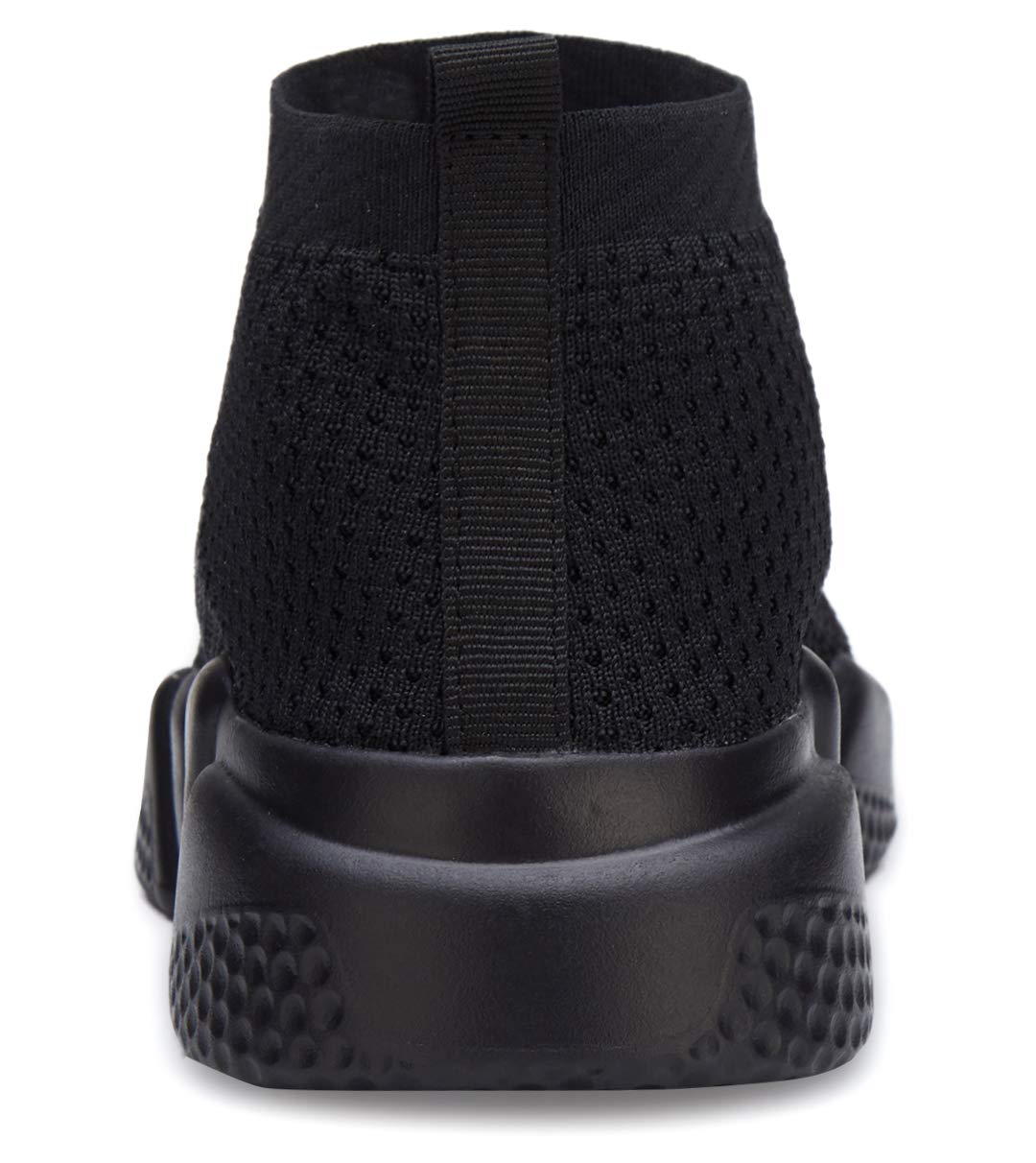 Santiro Sneakers for Men Knit Breathable Sock Slip On Shoes Lightweight Gym Running Sneakers Casual Tennis Walking Shoes All Black 9.5 US