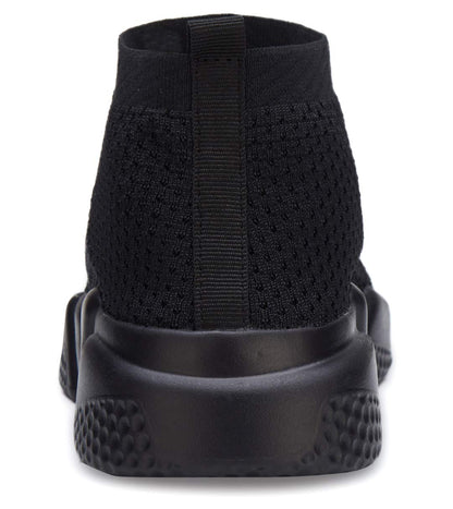 Santiro Sneakers for Men Knit Breathable Sock Slip On Shoes Lightweight Gym Running Sneakers Casual Tennis Walking Shoes All Black 9.5 US