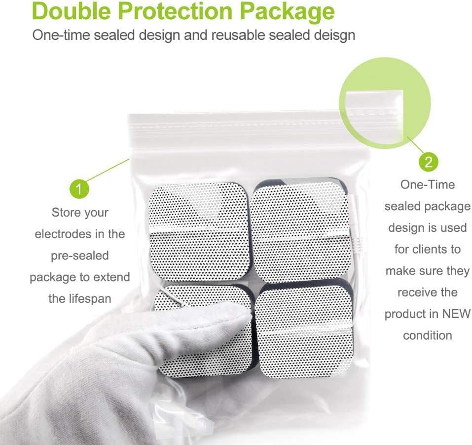 AUVON TENS Unit Pads Electrode Patches with Upgraded Self-Stick Performance and Skin-Friendly Design for Electrotherapy