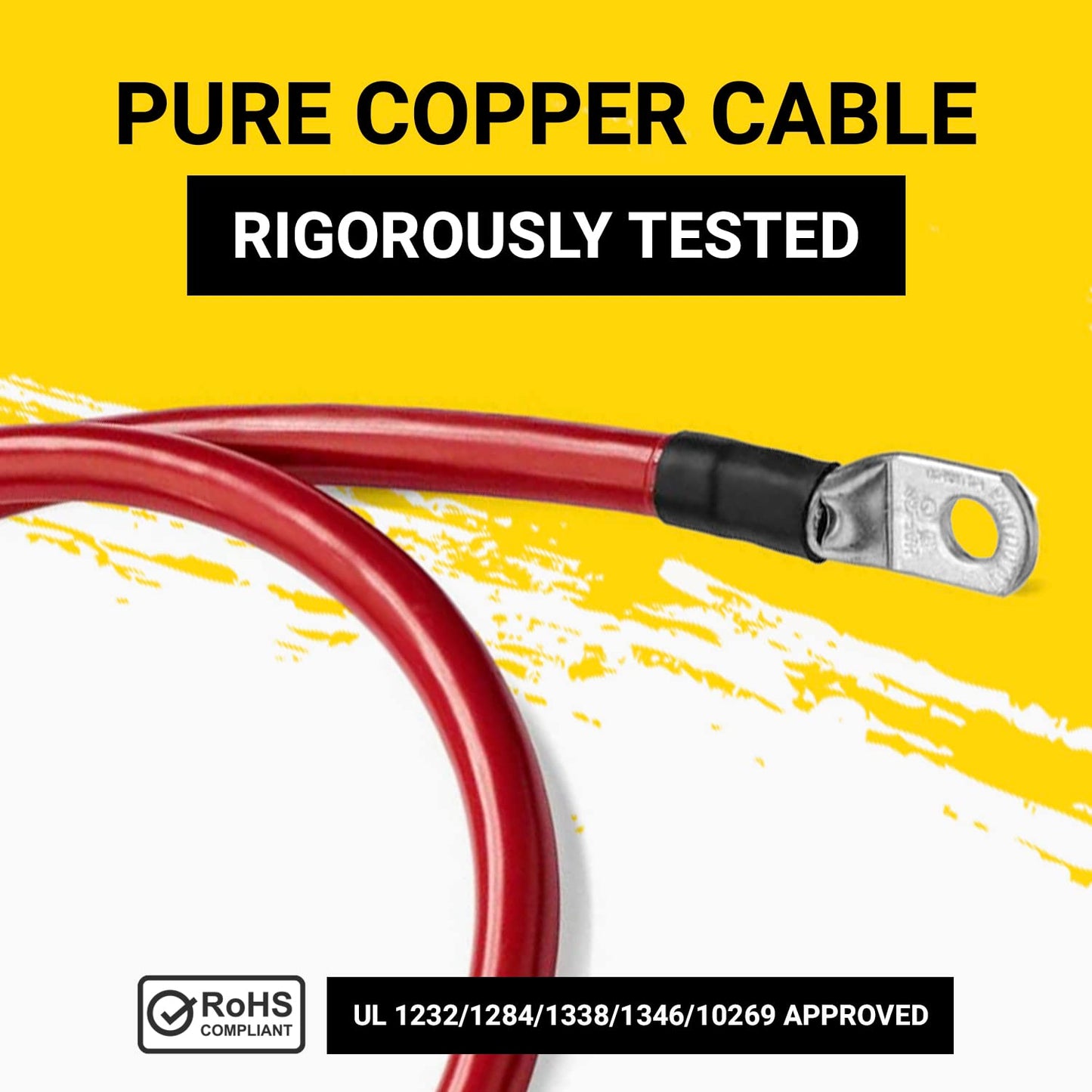 Spartan Power Battery Cable 2 Foot 4 Gauge AWG Wire Set 5/16" M8 Made in USA