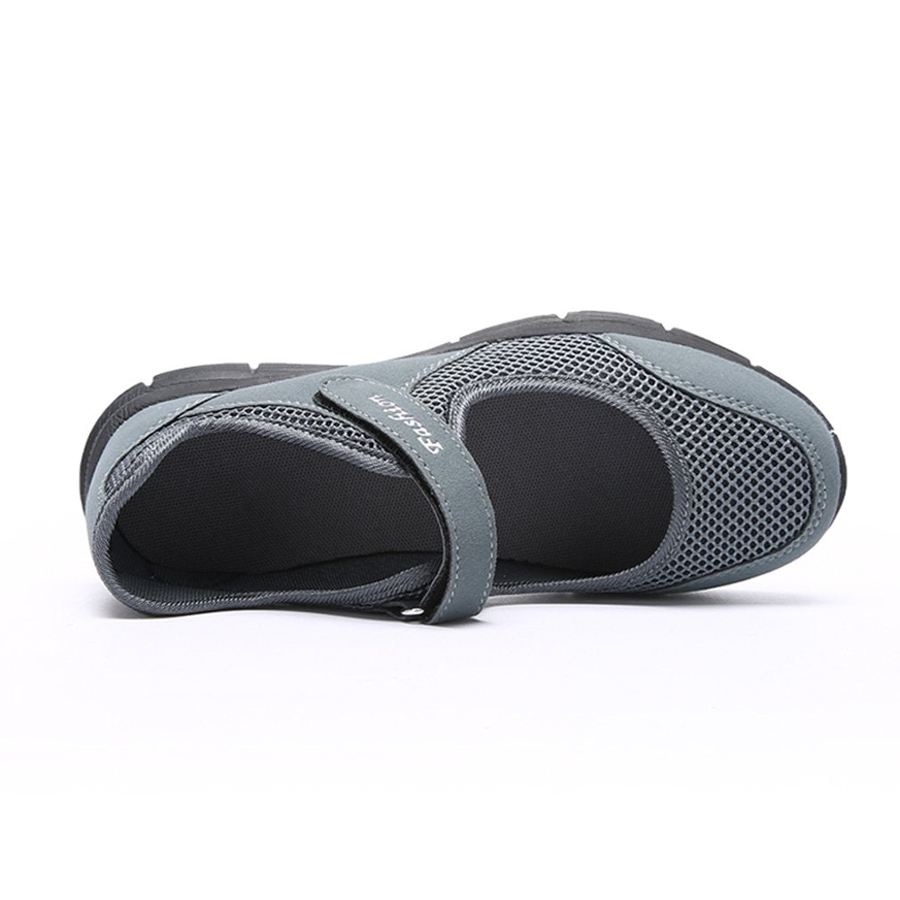 Women's Casual Walking Sneakers - Lightweight Breathable Flat Shoes (8, Grey)