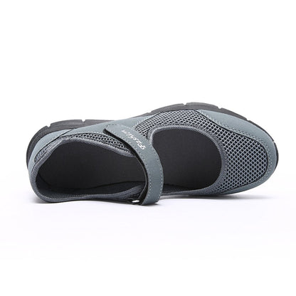 Women's Casual Walking Sneakers - Lightweight Breathable Flat Shoes (8, Grey)
