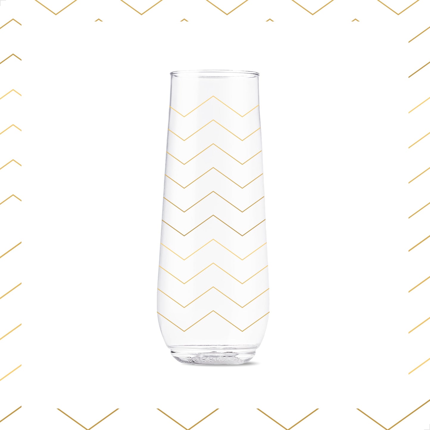 TOSSWARE POP 9oz Flute Festive Cheers Series, SET OF 6, Premium Quality, Recyclable, Unbreakable & Crystal Clear Plastic Printed Champagne Glasses