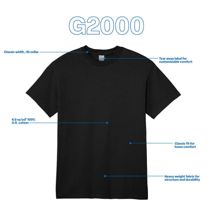 Gildan Men's Ultra Cotton T-Shirt, Style G2000, Multipack, Black (2-Pack), X-Large