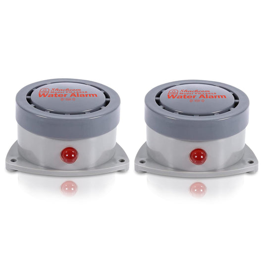Water Leak Detector 2 Pack, Shackcom Water Alarm 110DB, Wireless, Waterproof & Battery-Operated, Audio and Light Alerts for Bathroom, Kitchen & Home Security ( Battery Not Included )