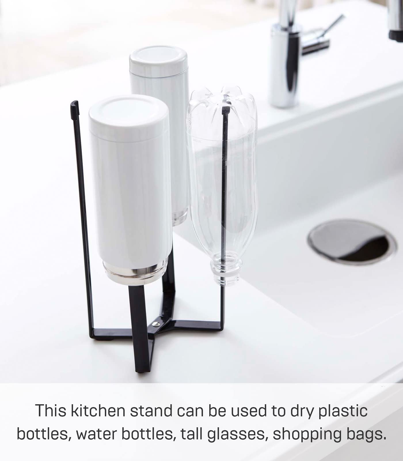 YAMAZAKI home 6785 Kitchen Multi Eco Stand-Multifunctional Plastic Bag Holder, One Size, Black