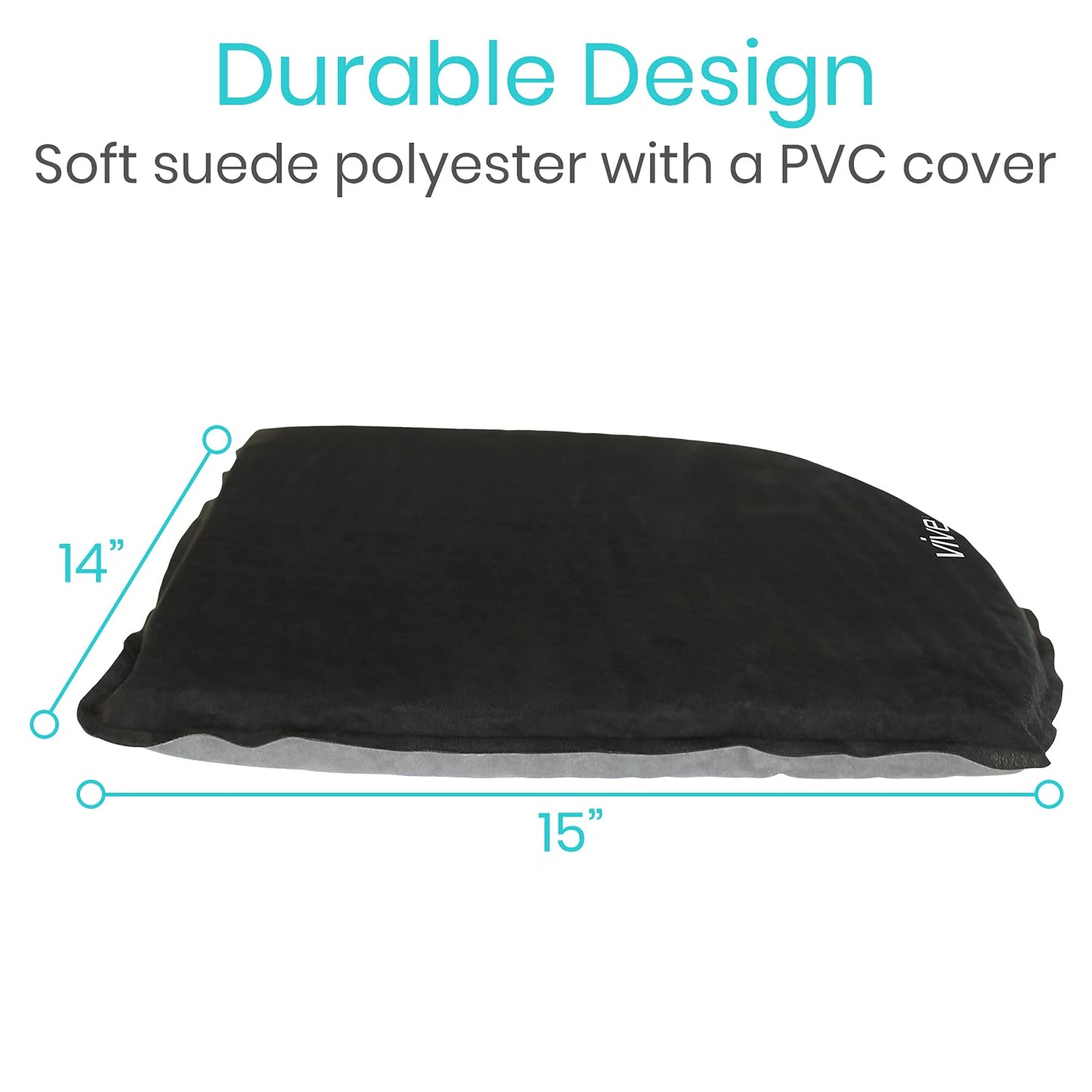 Vive Self Inflatable Seat Cushion - Portable Pad for Stadiums, Bleachers, Airplanes, Travel, Hiking, Camping, Backpacking, Sporting Events, Picnics - Lightweight Padded Seat Resistant to Tears & Snags