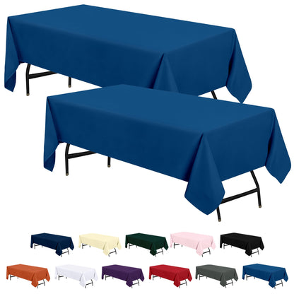 Utopia Kitchen 2 Pack 6 Foot Rectangle Table Cloth [60x102 Inches, Royal Blue] Stain and Wrinkle Resistant Tablecloth Washable Polyester Cover for Dining, Buffet Parties, Picnic and Weddings