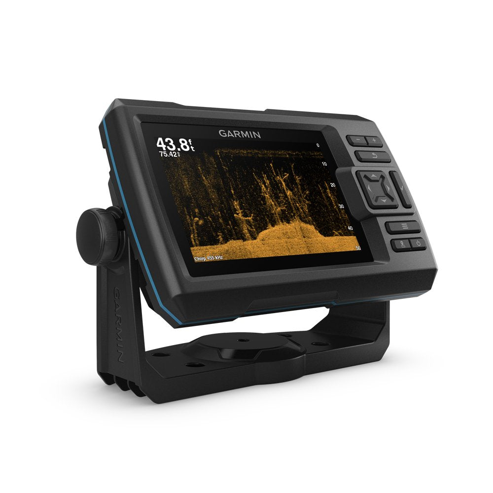 Garmin 010-01872-00 STRIKER 5CV with Transducer, 5" GPS Fishfinder, CHIRP Traditional And ClearVu Scanning Sonar Transducer, Built In Quickdraw Contours Mapping Software