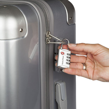 5 Pack TSA Luggage Locks with 4 Digit Combination – Heavy Duty Set Your Own Padlocks for Travel, Baggage, Suitcases & Backpacks - Silver