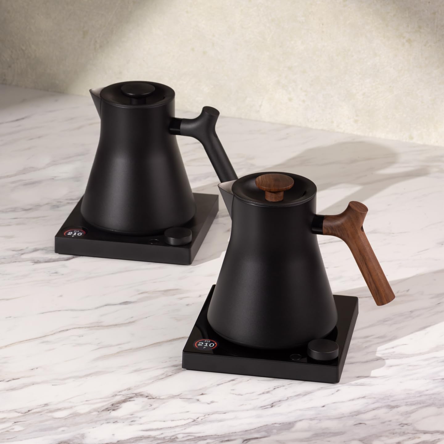 Fellow Corvo EKG Pro Electric Tea Kettle - Quick Heating, Precise Temperature Control Electric Kettle, Scheduling, Built-in Brew Timer for Boiling Water - Matte Black - 0.9 Liter