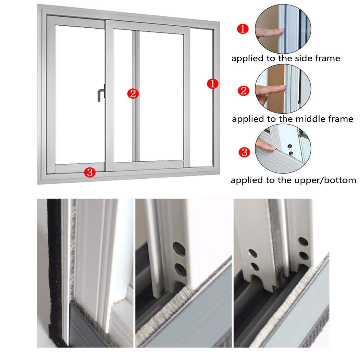 Self-Adhesive Pile Weather Stripping Seal for Sliding Windows and Door Frames, 16.5ft x 11/32 inch, Grey