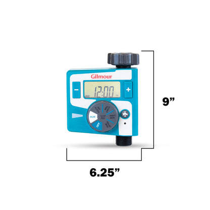 Gilmour Single Outlet Electronic Water Timer for Garden Hose, Irrigation Timer for Sprinklers and Drip Lines, Blue