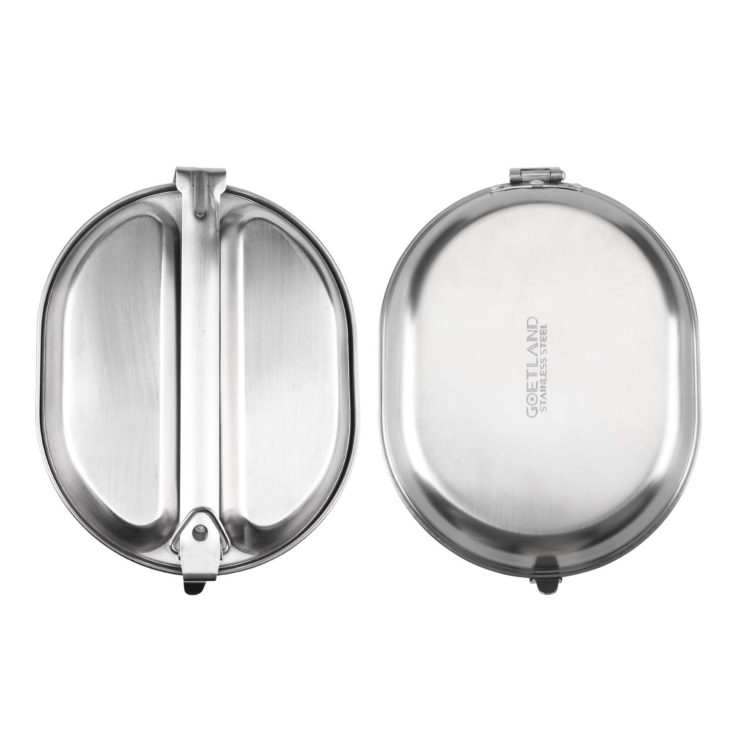 Goetland 304 Stainless Steel US Military Mess Kit Plate Set GI Type Outdoor Camping Hiking Picnic BBQ Beach