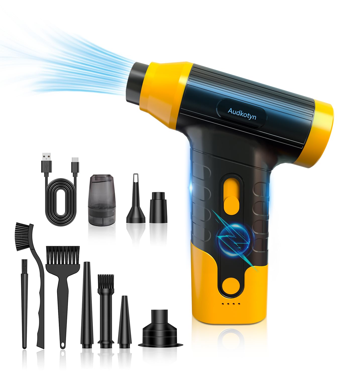 Cordless Electric Compressed Air Duster - 150000 MRP Electric air Blower for Cleaning Keyboard, PC, Cameras, Electric Air Pump for Inflatable Cushions, Air Mattress Beds, Boats, Swimming Ring