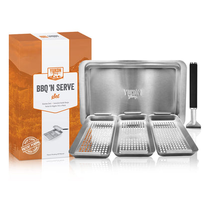 Yukon Glory™ BBQ 'N SERVE Grill Baskets (BBQ 'N SERVE SET)