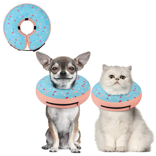 Supet Inflatable Dog Cone Collar for Small Dogs Puppies Cats, Soft Dog Cone Alternative After Surgery for Puppies Cats to Stop Licking