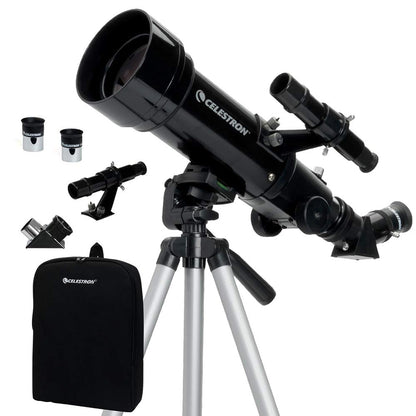 Celestron Travel Scope 70 Portable Refractor Telescope – 70mm Aperture, Fully-Coated Glass Optics – Includes Tripod, Backpack & Software – Ideal for Beginners & Travel
