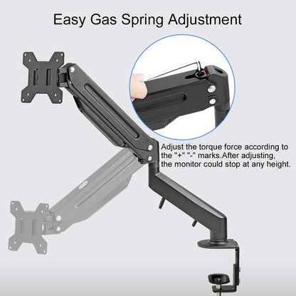 Suptek Monitor Mount Gas Spring Monitor Arm Desk Mount Fully Adjustable Fits 17 20 22 23 24 26 32 inch Monitors Weight Capacity up to 22 lbs