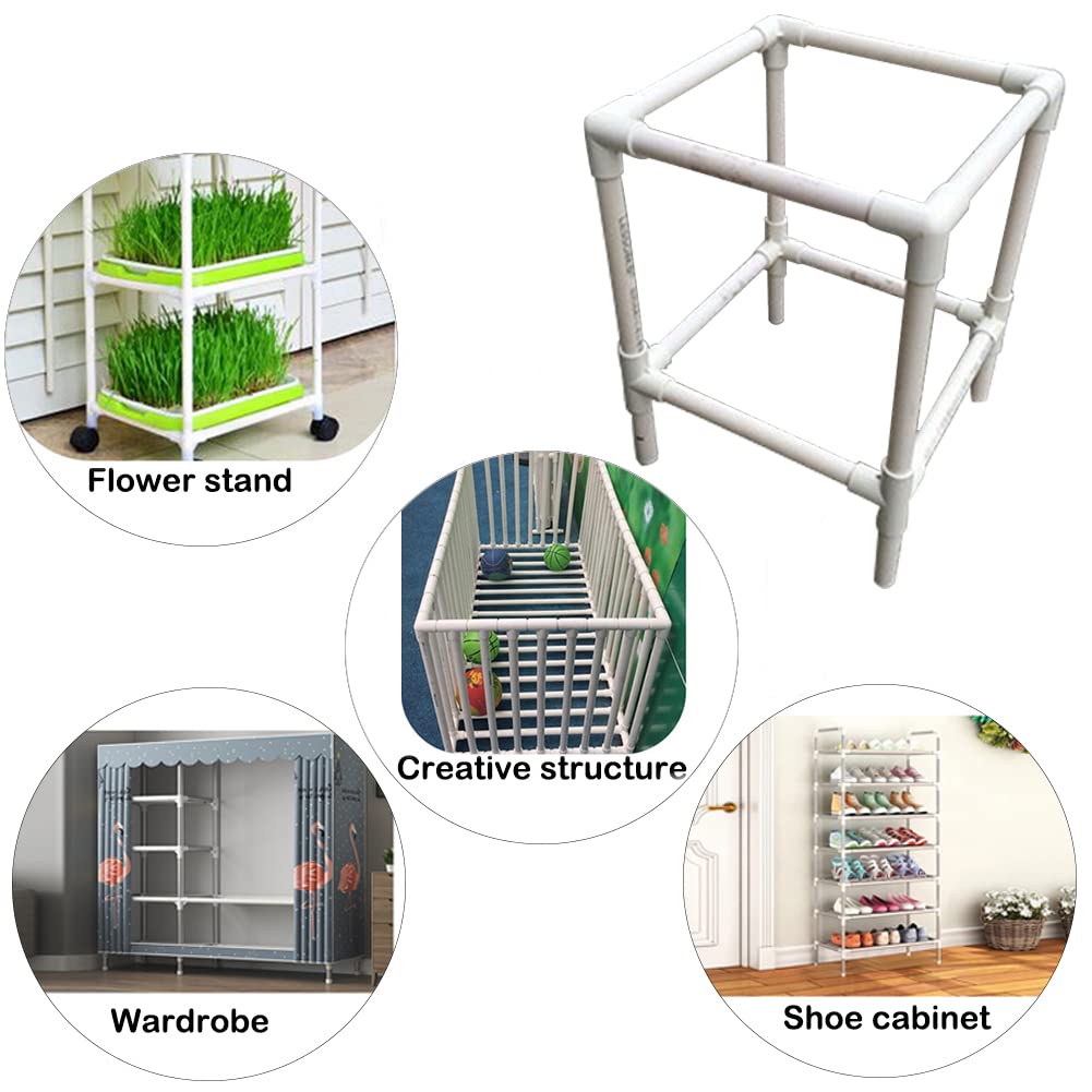 ANPTGHT 1“ Tee PVC Fitting 3 Way Elbow Connector, Furniture Grade 90 Degree Elbow Side Outlet, PVC Corner Fittings for Building Furniture Greenhouse Shed Pipe Fittings Tent Connection (Pack of 8)