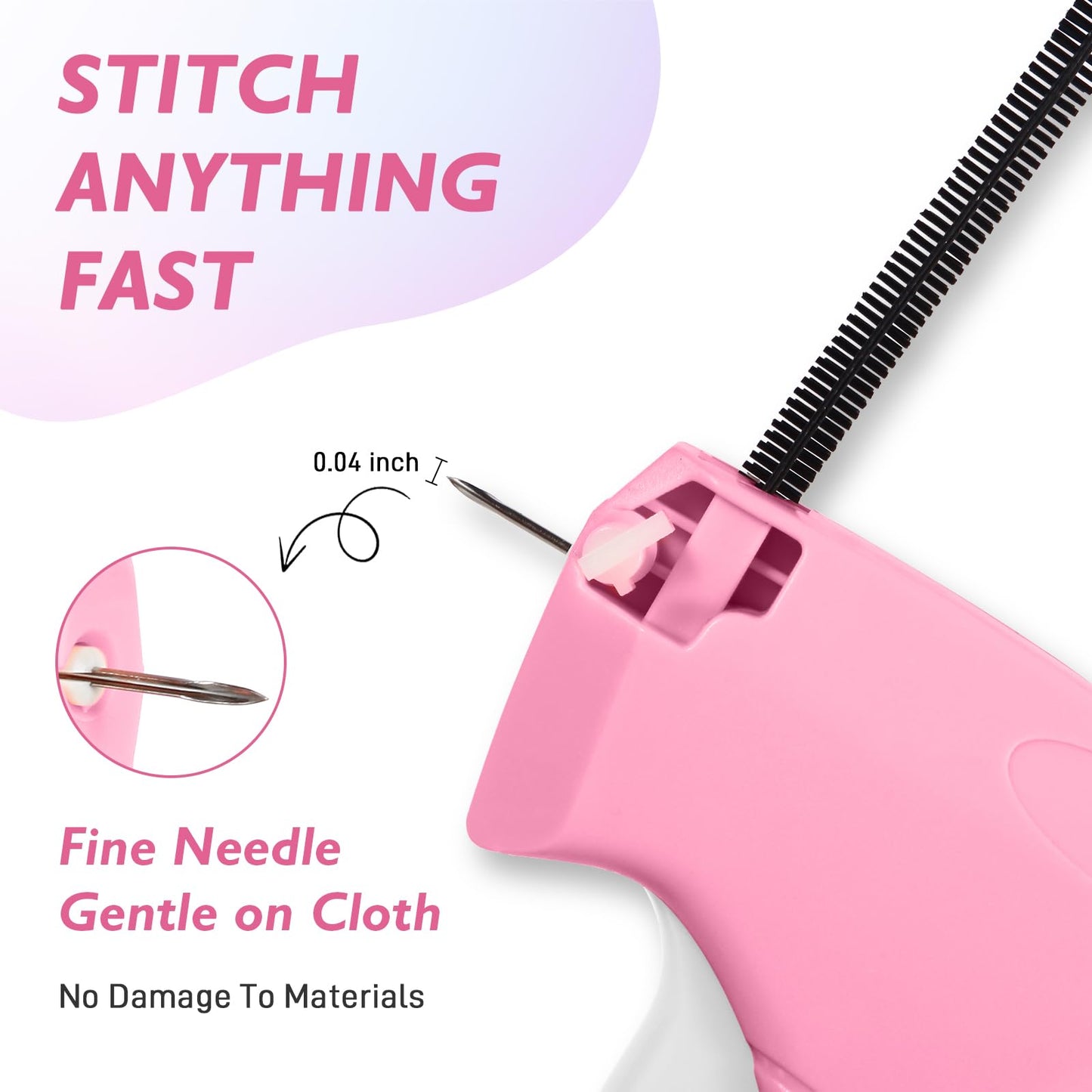 Stitch Gun for Clothing, Stitchy Gun Quick Clothes Fixer, Dress Tagging Gun-Includes 2,000 Black Fasteners & 2,000 White Fasteners & 6 Needles