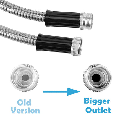 Beaulife Metal Garden Hose 50 ft Flexible No Kink Lightweight RV Drinking Water Hose Extension Leader Hose Heavy Duty Outdoor