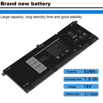53Wh H5CKD Battery for Dell Vostro 5300 5301 5401 5501 5402 Latitude 3410 3510 Inspiron 5300 5401 5408 5409 5501 5508 5400 5406 5509 7405 7300 7500 2-in-1 Silver Edition 7T8CD TXD03 0H5CKD JK6Y6