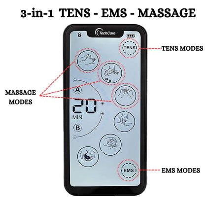 Tens Unit Muscle Stimulator 24 Massage Mode Tens EMS Machine Device Touchscreen Massager Intensity Deep Tissue Shoulder Pain Relief Sciatica Tendonitis Plantar Fasciitis