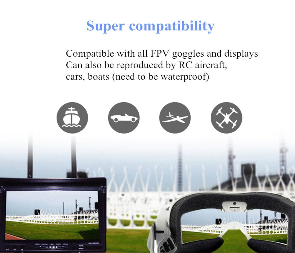 Crazepony Spotter V2 Micro FPV AIO Camera 5.8G with OSD Integrated Mic FOV170 Degree 700TVL Video Transmitter 40CH 20MW-200MW Adjustable VTX for Mini FPV RC Drone