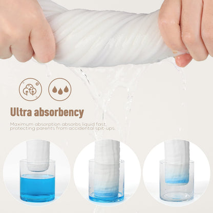 Yoofoss Muslin Burp Cloths for Baby 10 Pack 100% Organic Cotton Baby Washcloths for Boys Girls Large 20''X10'' Super Soft and Absorbent White